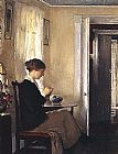 Edmund Charles Tarbell Josephine Knitting painting